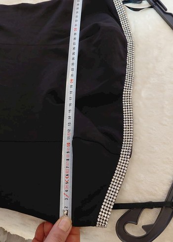 Uzun Siyah Straplez Kadın Abiye Elbise - Görsel 3