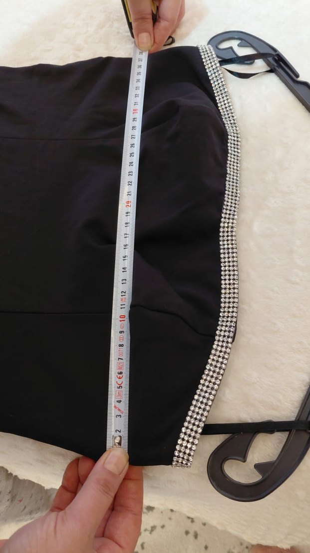 Uzun Siyah Straplez Kadın Abiye Elbise - Görsel 3