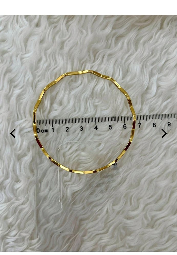 Zikzak  Detaylı Altın Renk çelik  Bilezik 3lü - Görsel 2