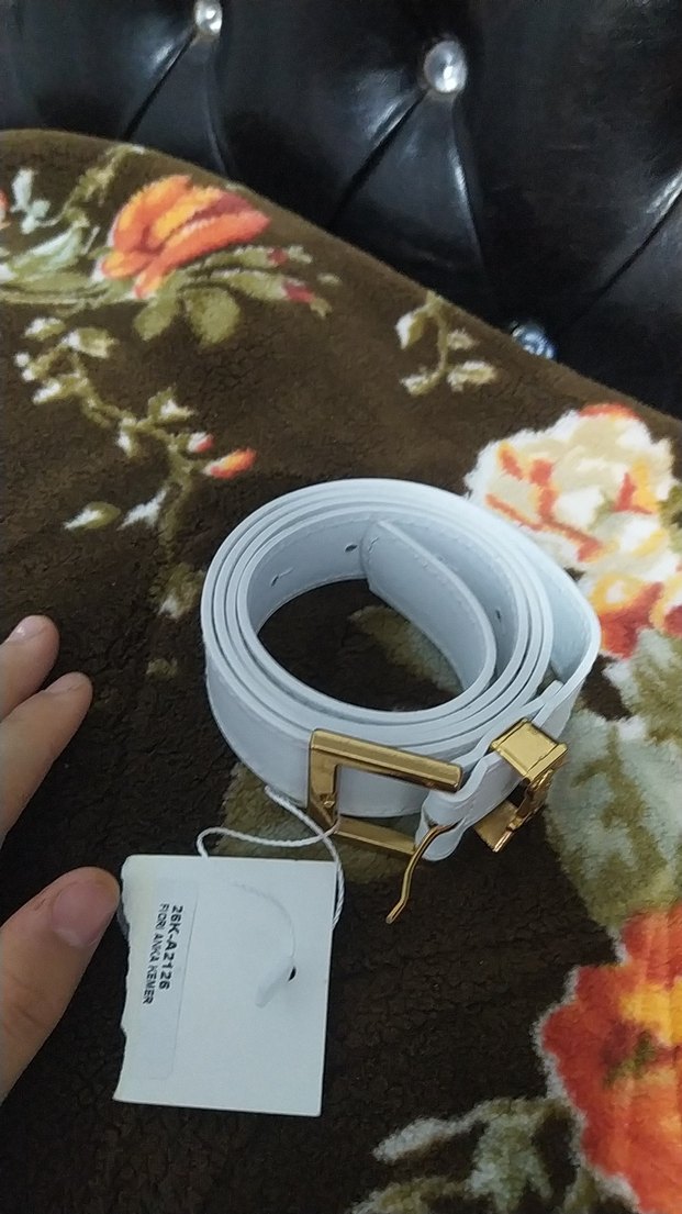 Beyaz Deri Tokalı Kadın Kemer - Görsel 2