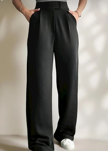 Siyah Regular Fit Kadın Kumaş Pantolon - Görsel 2