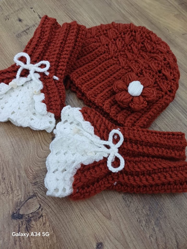 Bere ve vintage eldiven takim - Görsel 3