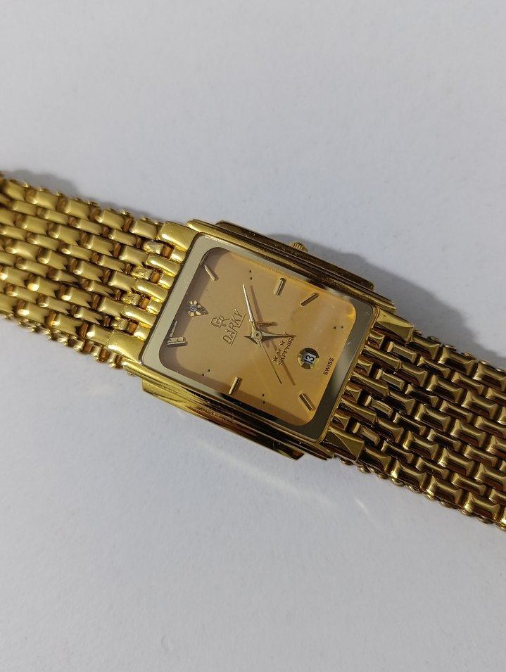 vintage orijinal altın kaplama saat - Görsel 2