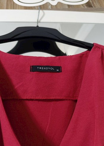 Bordo Kemerli elbise - Görsel 3