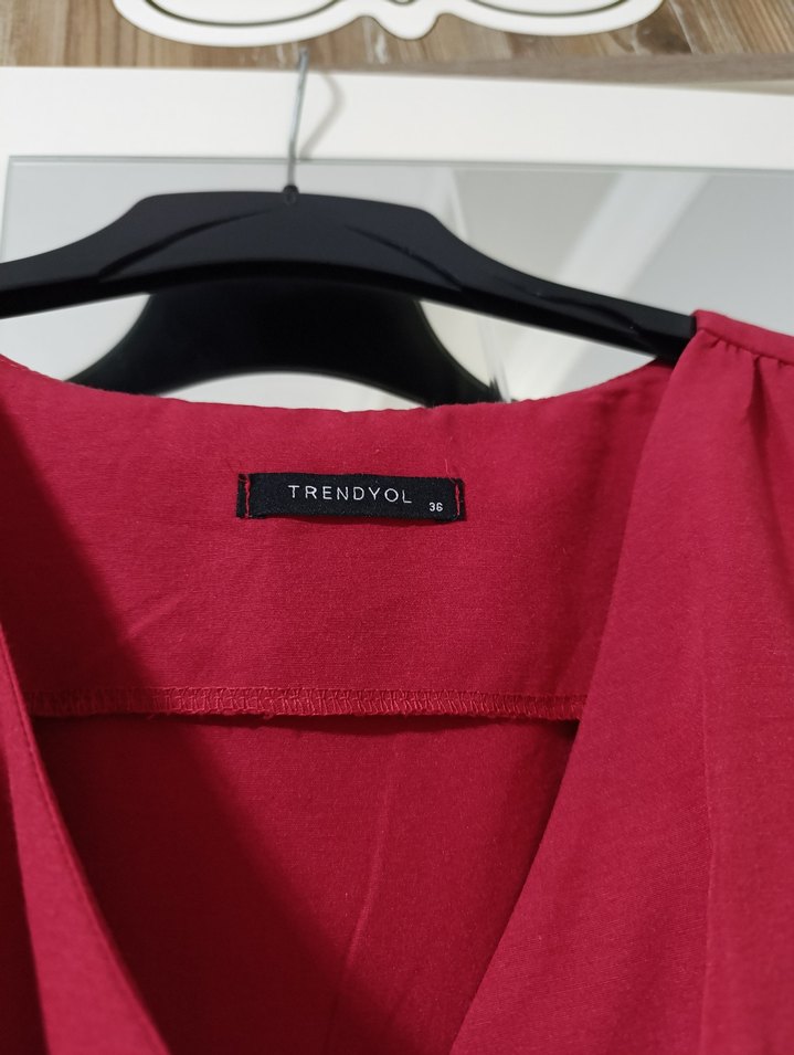 Bordo Kemerli elbise - Görsel 3