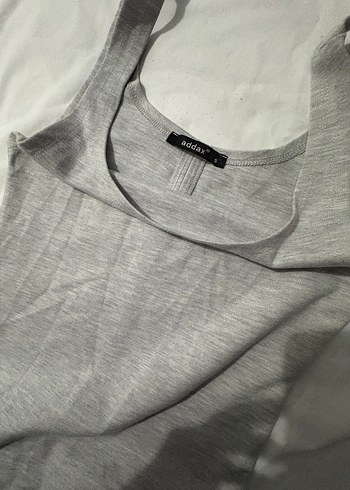 Gri Uzun Kollu İnce Triko Elbise - Görsel 3