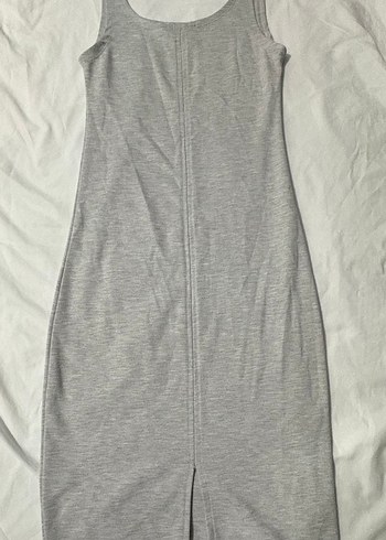 Gri Uzun Kollu İnce Triko Elbise - Görsel 2