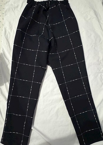 Kemerli Lacivert Kadın Kumaş Pantolon - Görsel 4