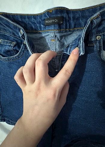 Kadın Lacivert Mini Kot Şort - Görsel 2