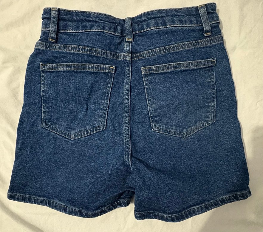 Kadın Lacivert Mini Kot Şort - Görsel 3