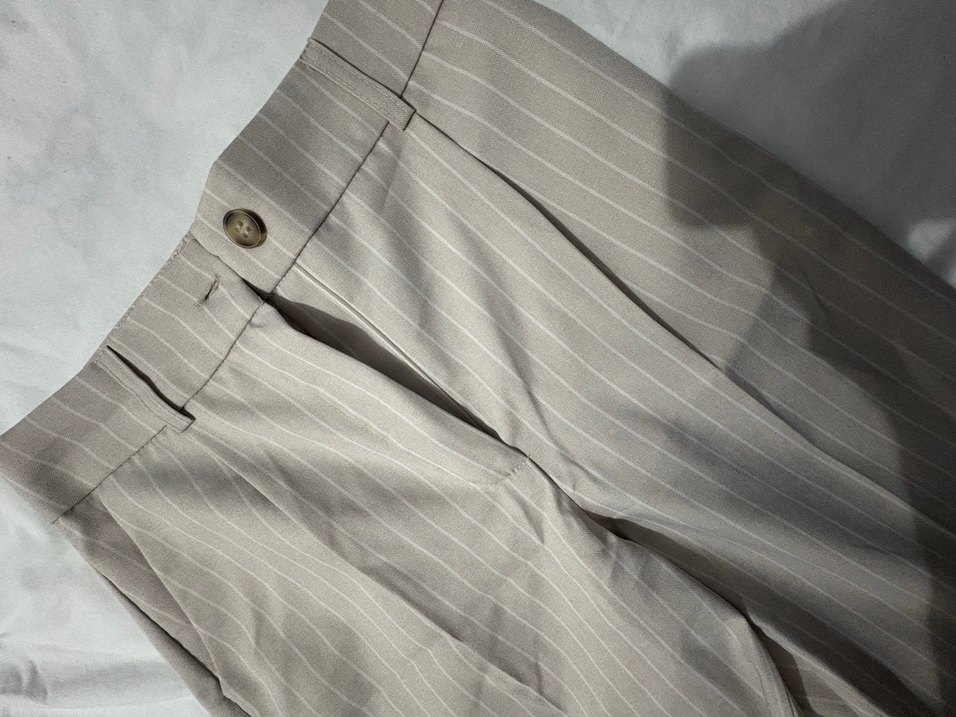 Bej Pliseli Kadın Kumaş Pantolon - Görsel 2