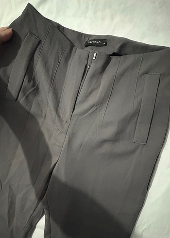Gri Kadın Kumaş Pantolon - Görsel 2