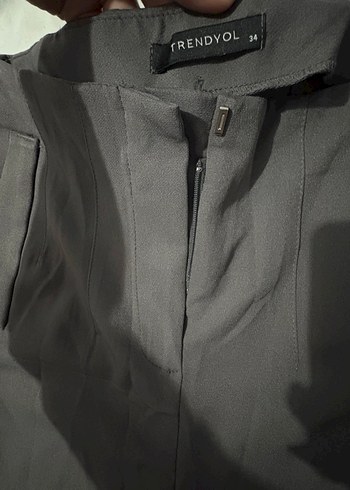 Gri Kadın Kumaş Pantolon - Görsel 3