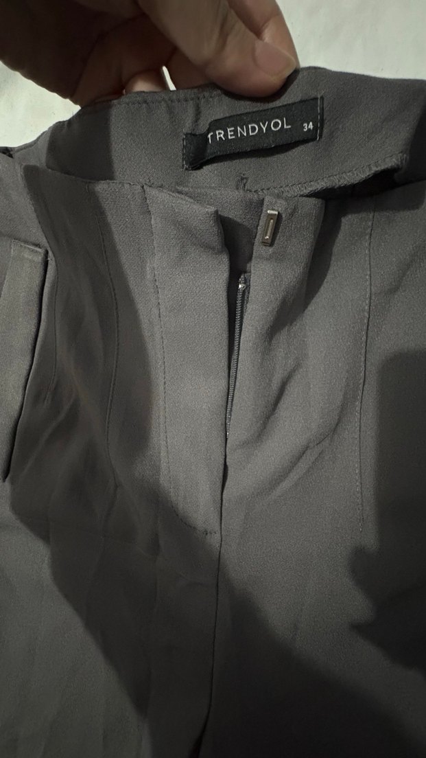 Gri Kadın Kumaş Pantolon - Görsel 3