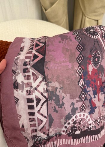 Bordo Bohem Drapeli Kadın Şal - Görsel 5