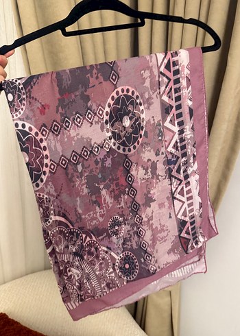 Bordo Bohem Drapeli Kadın Şal - Görsel 2