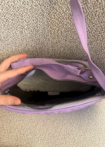 ZARA Mor Kapitone Kadın Omuz Çantası - Görsel 4