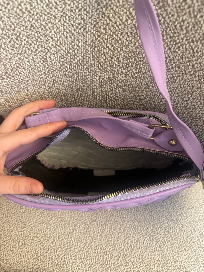 ZARA Mor Kapitone Kadın Omuz Çantası - Görsel 4
