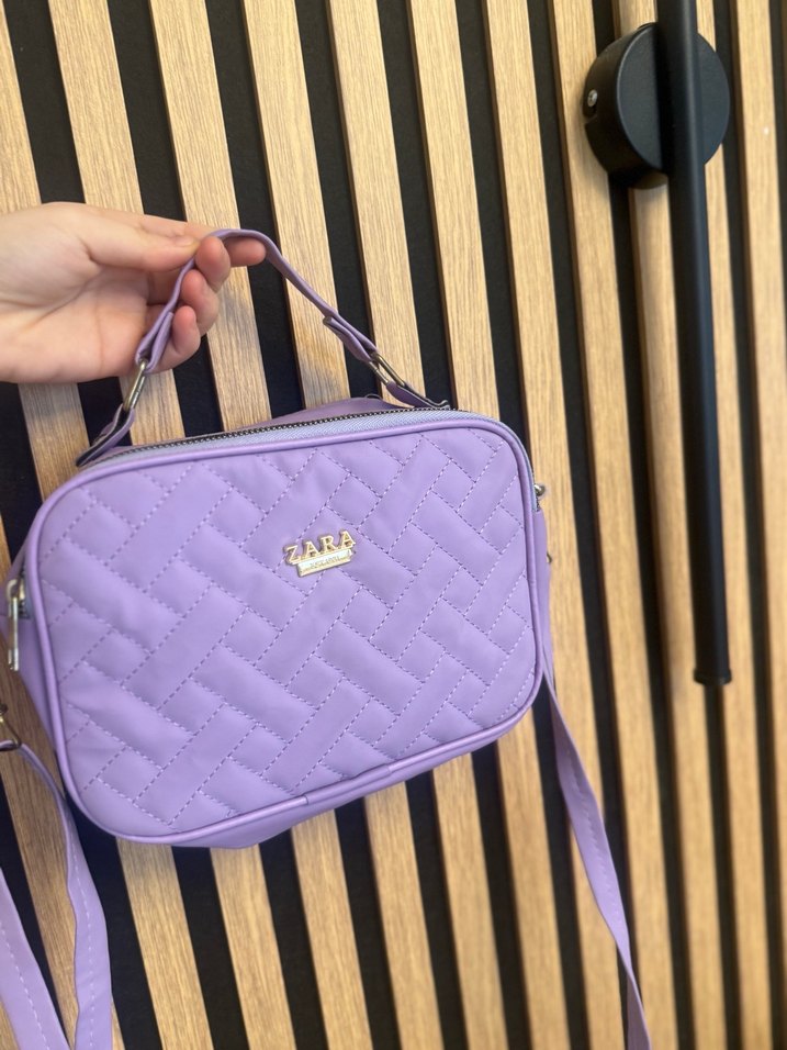 ZARA Mor Kapitone Kadın Omuz Çantası - Görsel 3