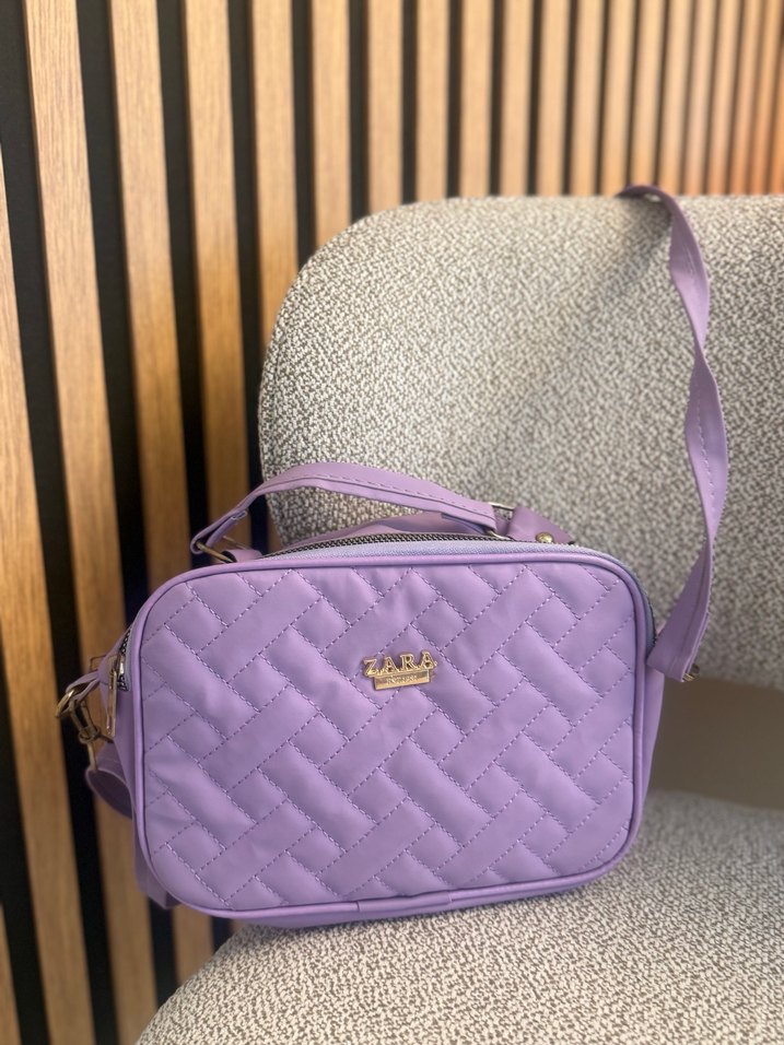 ZARA Mor Kapitone Kadın Omuz Çantası - Görsel 2