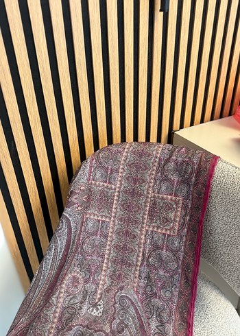 Bohem Tarzı Kahverengi Desenli Kadın Şal - Görsel 3