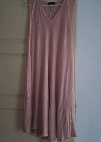 Pembe Bohem Uzun Kolluksuz Kadın Elbisesi - Görsel 3