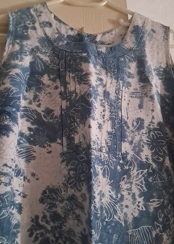 Mavi Batik Desenli Elbise - Görsel 2