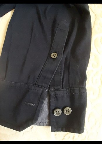 Lacivert Kısa Kollu Pamuklu Erkek Gömlek - Görsel 6