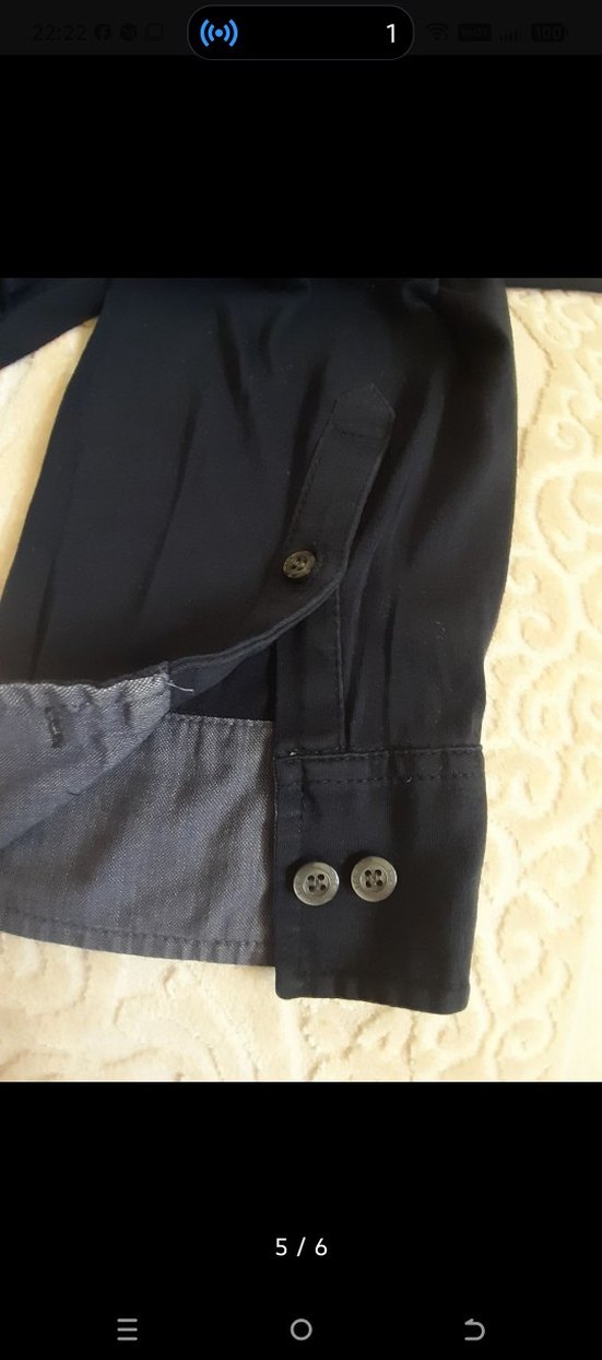 Lacivert Kısa Kollu Pamuklu Erkek Gömlek - Görsel 2