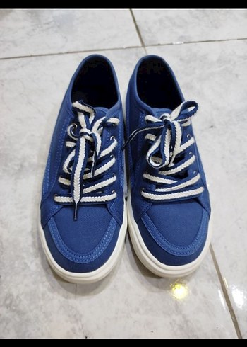 Mavi Bağcıklı Kadın Spor Ayakkabı - Görsel 2