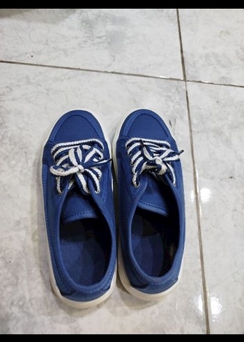 Mavi Bağcıklı Kadın Spor Ayakkabı - Görsel 3