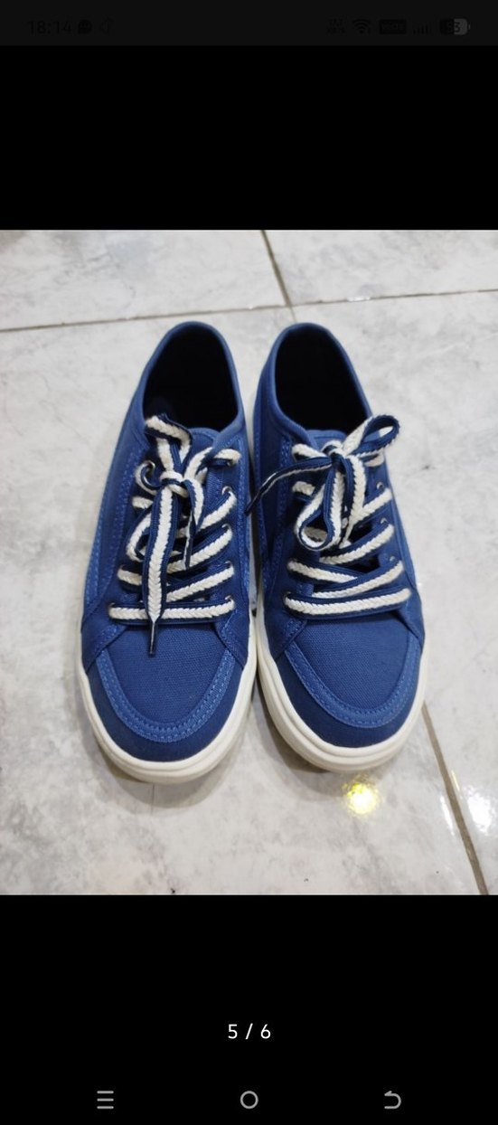 Mavi Bağcıklı Kadın Spor Ayakkabı - Görsel 2