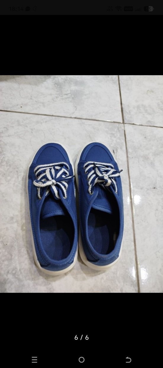 Mavi Bağcıklı Kadın Spor Ayakkabı - Görsel 3