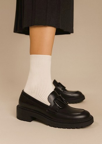 Erkek Siyah Deri Tokalı Loafer Ayakkabı - Görsel 6