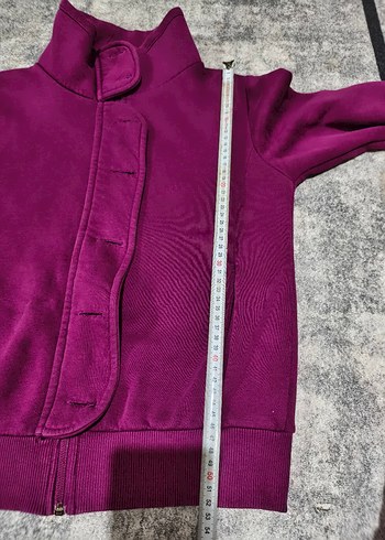 Mor Fermuarlı Yüksek Yakalı Kadın Ceket - Görsel 3