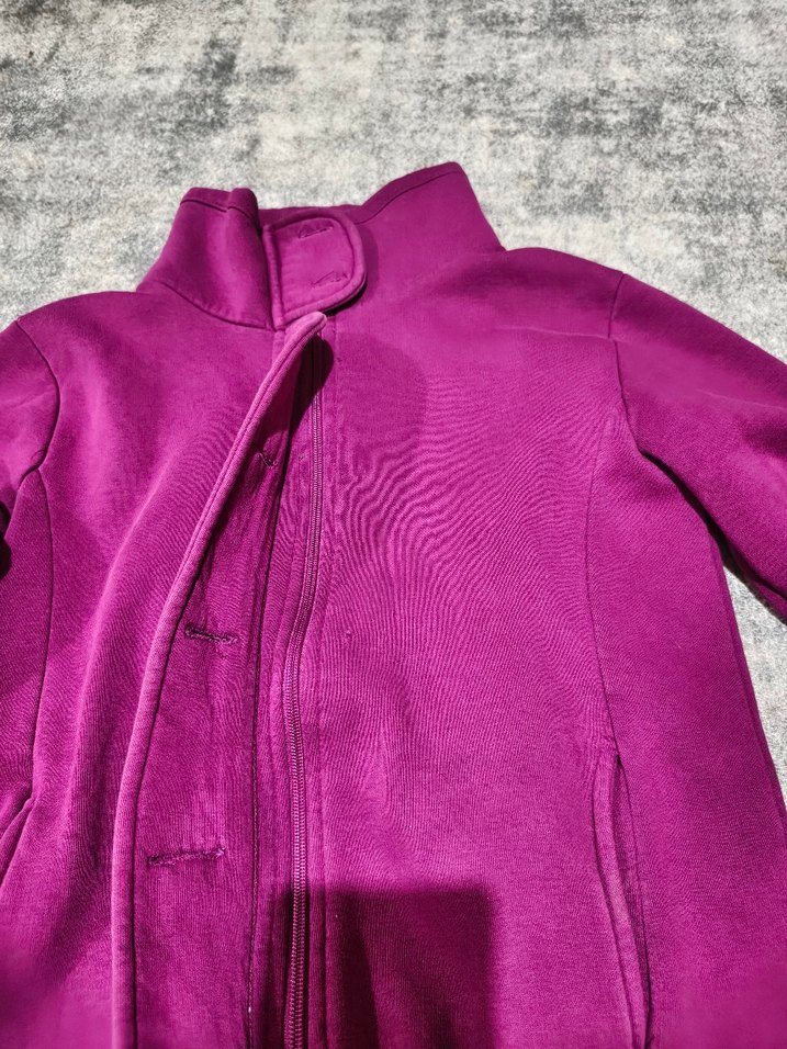 Mor Fermuarlı Yüksek Yakalı Kadın Ceket - Görsel 4