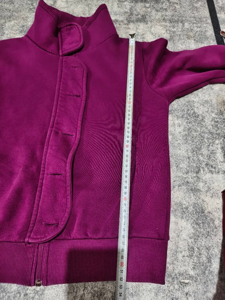 Mor Fermuarlı Yüksek Yakalı Kadın Ceket - Görsel 3