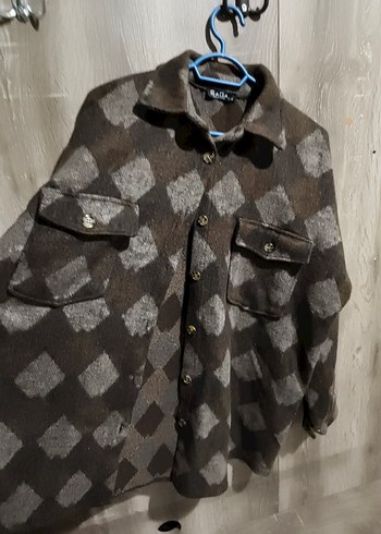 Gri Batik Desenli Düğmeli Uzun Kollu Kadın Gömlek - Görsel 5