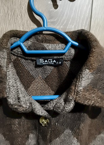 Gri Batik Desenli Düğmeli Uzun Kollu Kadın Gömlek - Görsel 2