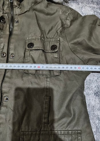 Kürk Detaylı Gri Kamuflaj Ceket - Görsel 2