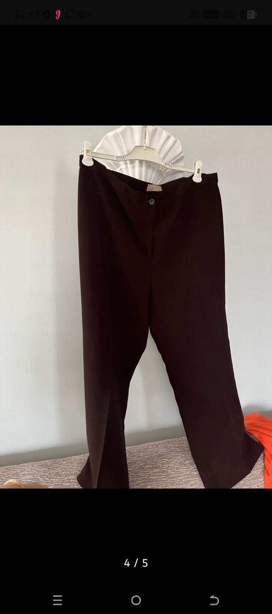 Kahverengi Midi Kumaş Kadın Pantolon - Görsel 4