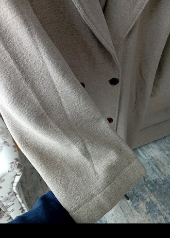 Bej Uzun Yün Kadın Kaban - Görsel 4