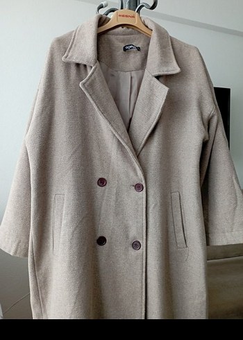 Bej Uzun Yün Kadın Kaban - Görsel 2