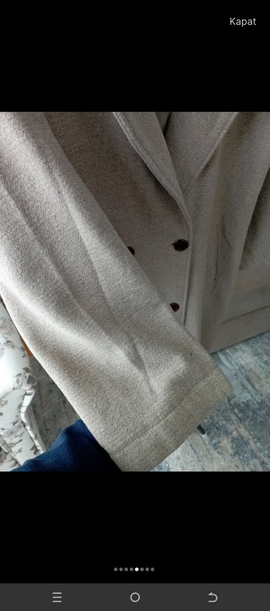 Bej Uzun Yün Kadın Kaban - Görsel 4