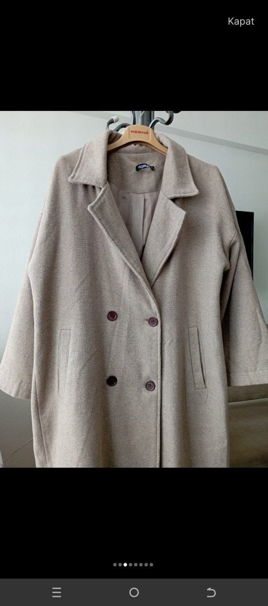 Bej Uzun Yün Kadın Kaban - Görsel 2