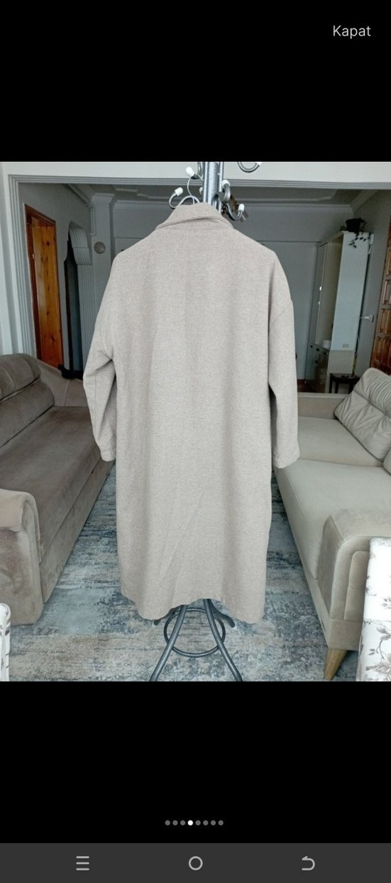 Bej Uzun Yün Kadın Kaban - Görsel 3