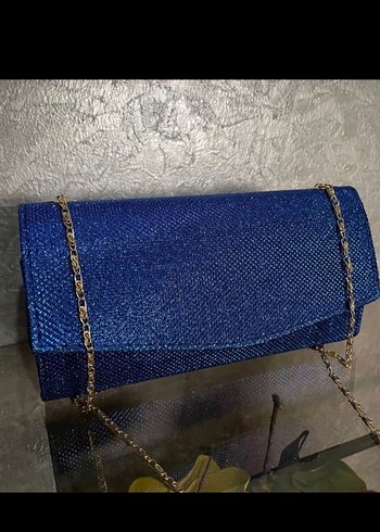 Mavi Parlak Kadın Portföy Çanta - Görsel 2