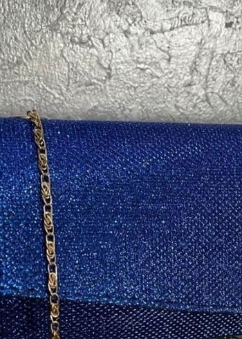 Mavi Parlak Kadın Portföy Çanta - Görsel 5