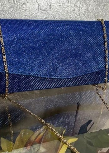 Mavi Parlak Kadın Portföy Çanta - Görsel 4