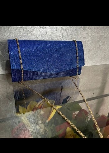 Mavi Parlak Kadın Portföy Çanta - Görsel 3